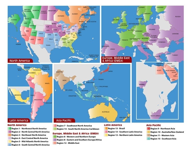 PMI regions map